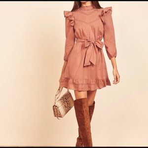 NWT Reformation Dinah Dress, Praline Dusty Pink, sz 10
